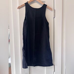 Black linen dress